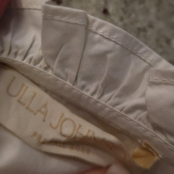 Womens Ulla Johnson Honoria White Ruffle Tiered Mini Split Neck Belted Dress 10* - Picture 15 of 16